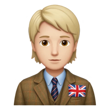 an English writer/playwriter with an UK flag in tha background sticker