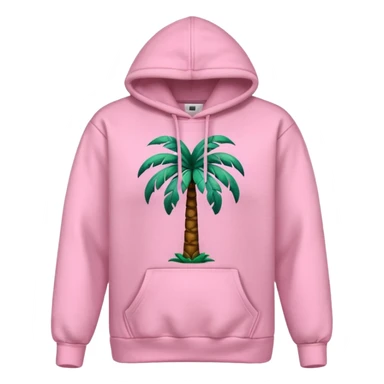 Pink palm puff hoodie sticker