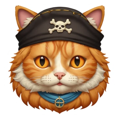 pirate cat with one closed eye with eyeband sticker