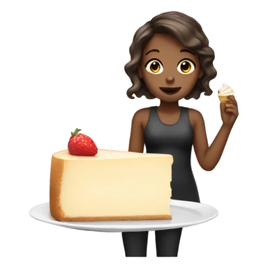 Girl eating cheesecake sticker