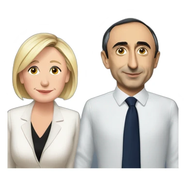 Éric Zemmour with Marine Le Pen sticker