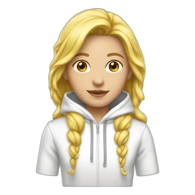 blond princess white with crwon hoodie liquid sticker