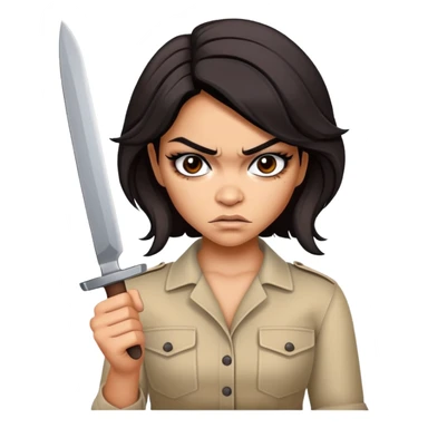 Angry Vanessa Hudgens with a knife sticker
