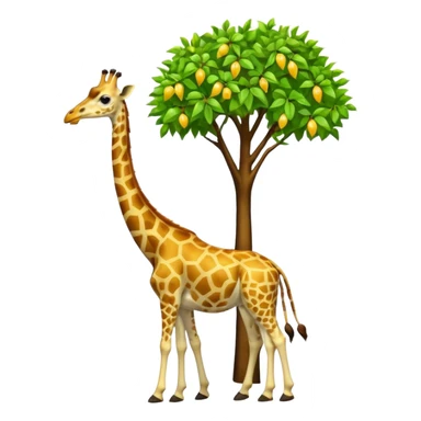giraffe eating leaves from a tree sticker