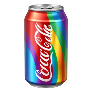 Rainbow colored coke can sticker