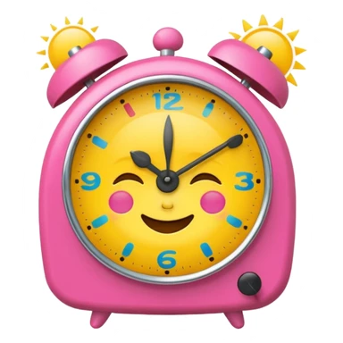 party, alarm clock, sunset MORE SUNSET. SLEEPY. Don't put a person there. Default emoji face sticker
