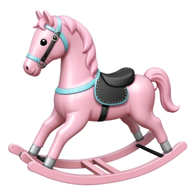 Pastel pink rocking horse toy sticker