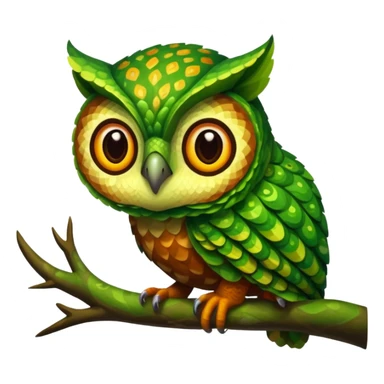 Fusion of owl and chameleon sticker