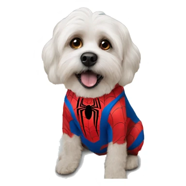A dog wearing a spiderman costume  sticker