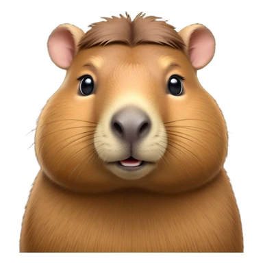 cinematic-noble-capybara-portrait-emoji,-poised-and-serene,-with-a-robust,-rounded-build-covered-in-soft,-earthy-fur-and-gentle,-wise-eyes,-simplified-yet-sharp-and-sophisticated-features,-highly-detailed,-glowing-with-a-warm,-natural-glow -simplified-yet-realistic head tilted confidently staring at the camera in a comical way sticker