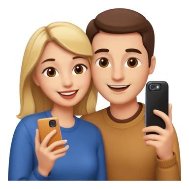 smiling couple selfie moment kissing sticker