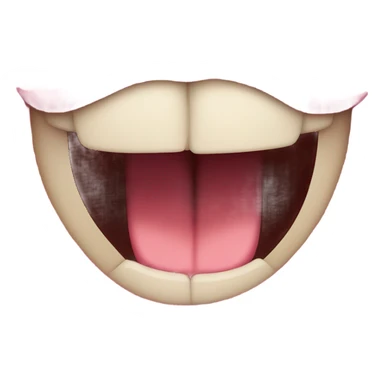 Emoji opening its mouth with realistic tongue  sticker