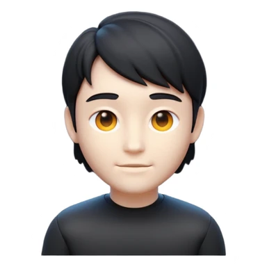 Minimalist 3D avatar, smooth matte plastic texture, soft cinematic lighting. The entire figure is completely black and matte. Remove the eyes and brooches. sticker