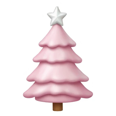 light pink christmas tree with white bows as ornamenta sticker