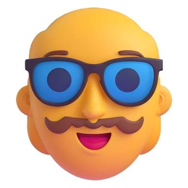 cool face with sunglasses and a smirk sticker