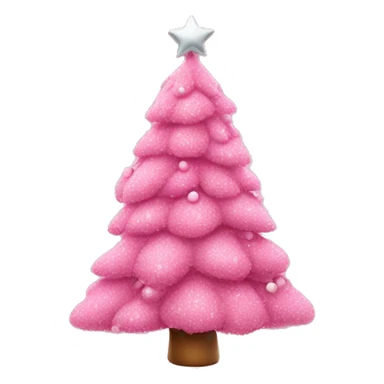 pink xmas tree with bow sticker