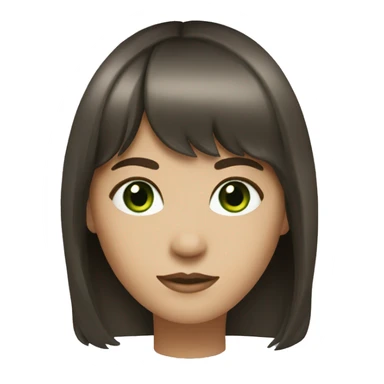 Brunette with wispy bangs and green eyes  sticker
