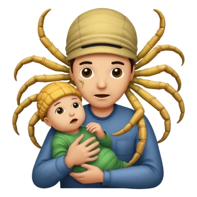 man with Baby Facehugger on his face sticker