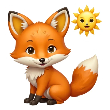 Baby fox carrying a sun in it’s arms ☀️🦊 sticker