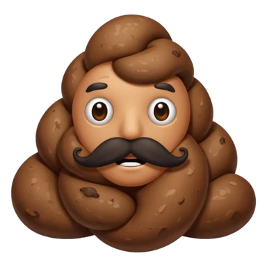 Poop with mustache  sticker