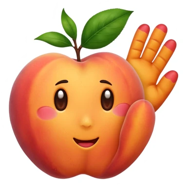 Peach with hand prints on ot sticker