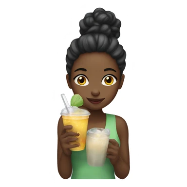 Black girl drinking boba  sticker