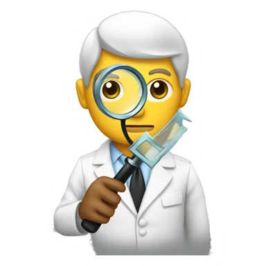 investigator with a magnifying glass sticker