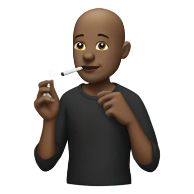 black bald person smoking a joint sticker