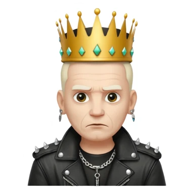 old king punk with crown sticker