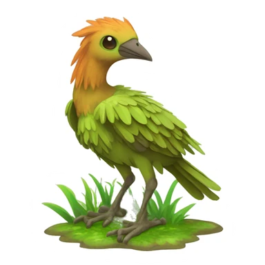 Colorful earthly muddy fresh Cool Cute Fantasy legendary swampy tree-jungle-bird plant-grass-type-Dendro-avian Fakemon full body sticker