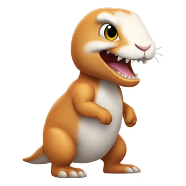 Bunny with T. rex arms sticker