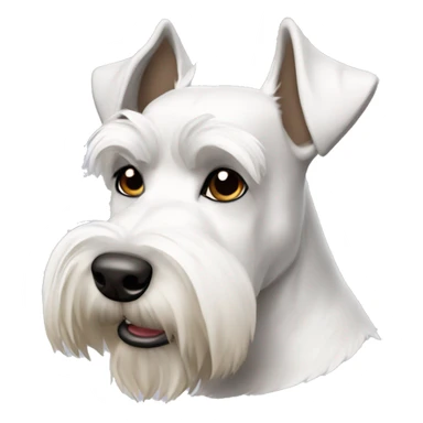 White Schnauzer dog with pointed and sharp brown ears sticker