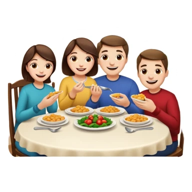 light family having dinner sticker
