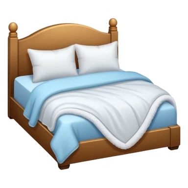 cozy bed with pillows and blanket sticker