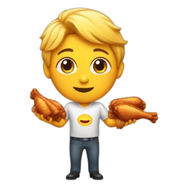 Eating chicken wings sticker