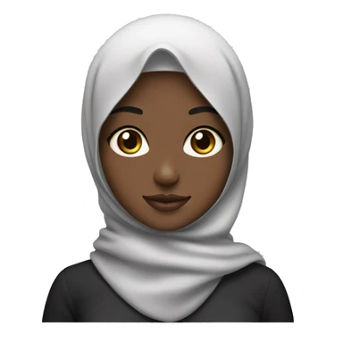 Black hijab girl with a brow hijab and her cat sticker