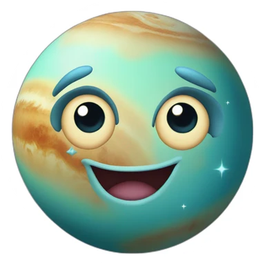 planet Venus with a cartoon face with rolling eyes sticker