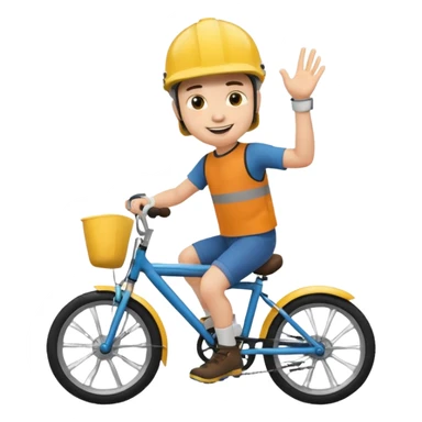 Bike Boy with calling talk emozi sticker