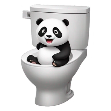 Un Panda sur des WC sourit sticker