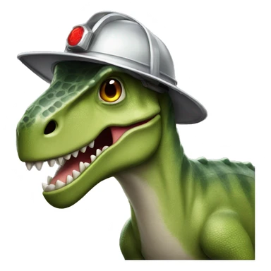 Dinosaur with fireman’s helmet sticker