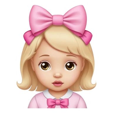 Baby girl with pink bow  sticker
