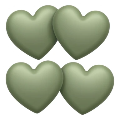 double sage green hearts sticker