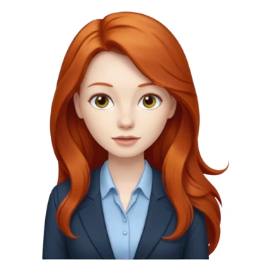 redhead long hair woman with office look sticker