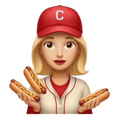 Female with 3 hotdogs  sticker