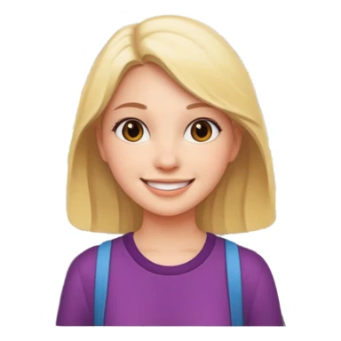 a girl smiling while walking into traffic sticker