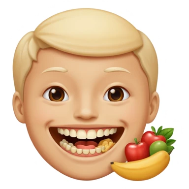 Someone with food stuck in the middle of their teeth sticker