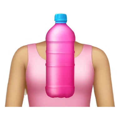 girl with blond hair and big pink water bottle sticker