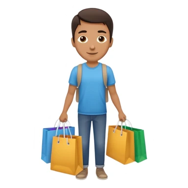 man with shopping bags sticker