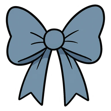 blue bow in flat toon style sticker