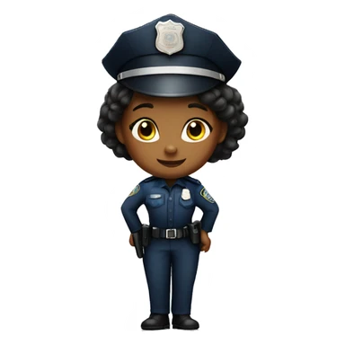 Black little girl dressed as police officer  sticker